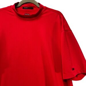 Tiger Woods Collection Golf Shirt Mock Neck Mens XL Red Athletic